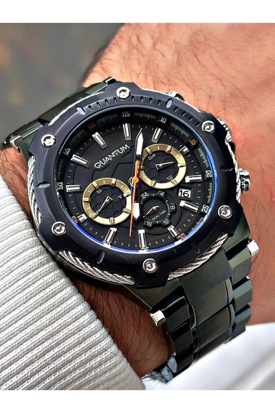 Quantum Functions Active 10 Atm Waterproof Steel Band Steel Case Men Wristwatch Hng800