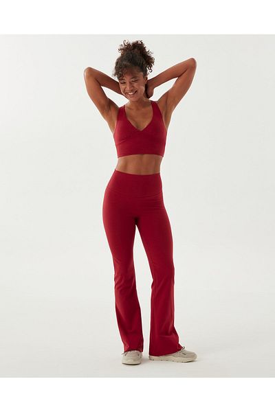 Ayma Active Sangria High Waist Organic Cotton Flared Leggings