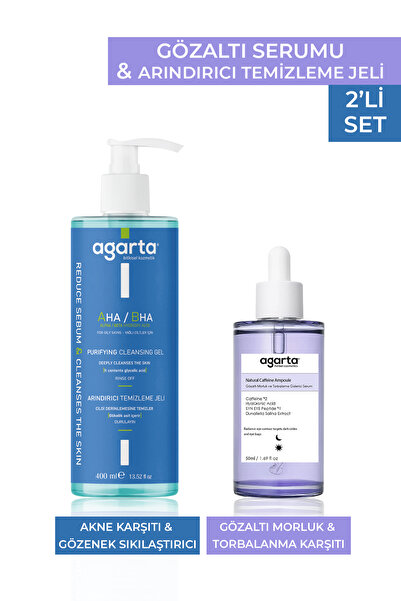Agarta 2'li Set Yüz Temizleme Jeli Mavi & Göz Altı Ve Morluk Giderici Serum