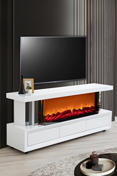 Breda Home Concept Efes Mdf Şömineli Çekmeceli Blueooth Bağlantılı Renk Seçenekli Tv Ünitesi Tv Sehpası