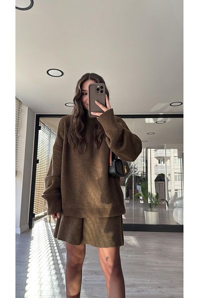 My Blog Brown Malmo Skirted Knitwear Set- 609050