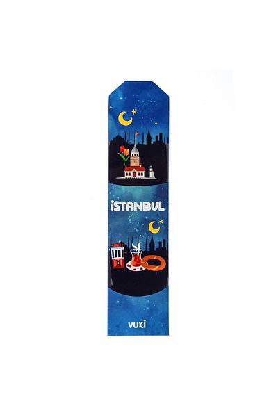 VUKİ Semn de carte din hârtie cu model Istanbul