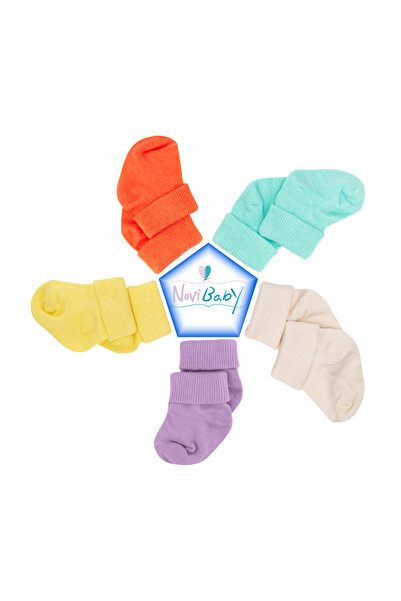 Novibaby 5-Piece Bamboo Newborn Baby Socks I Color Mix I Baby Girl Boy Socks