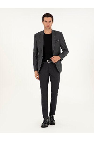 Cacharel Siyah Slim Fit Pamuk Karışımlı Kanvas Pantolon 50292336-VR046