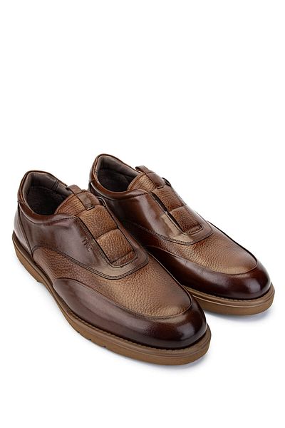 Tamer Tanca Men's Genuine Leather Tan Casual Shoes