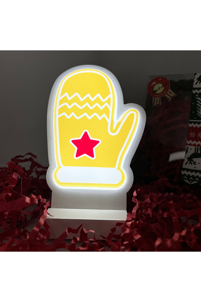 ELDİVEN Yılbaşı Masaüstü Led Gece Lambası/usb’li Ve Uv Baskılı (leon—led Ile Neon Görünüm) 10*14 cm