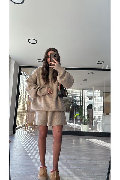 My Blog Σετ πλεκτών φούστας Mink Malmo- 609050