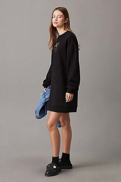 Calvin Klein Ck Jeans Embroidered Monologo Crew Dress Women's Dress J20J224834-Beh