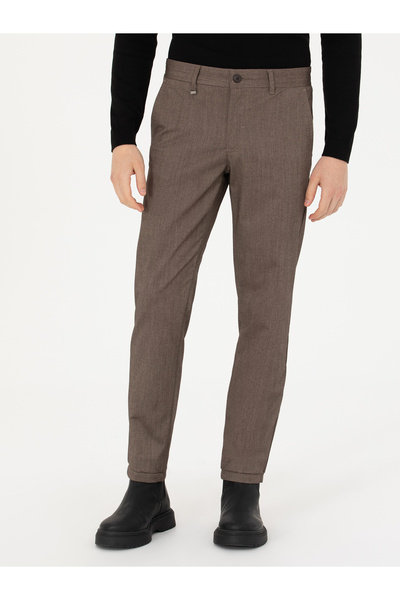 Cacharel Kahverengi Slim Fit Kanvas Pantolon 50277668-VR029