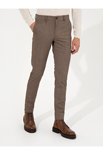 Cacharel Kahverengi Slim Fit Kanvas Pantolon 50259435-VR029