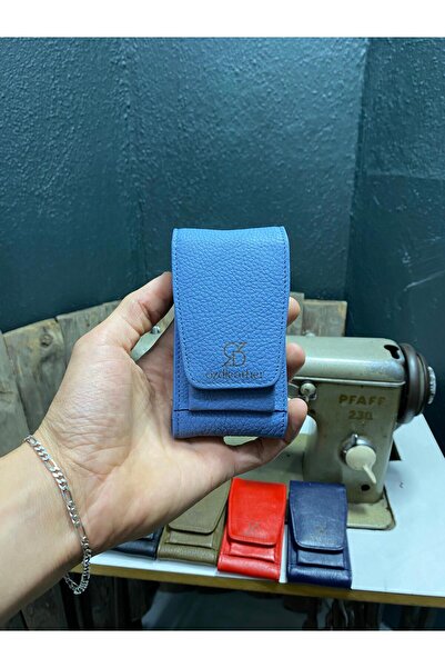 özdemirler deri Şeker Mavi Deri Sigaralık,sigaralık,hakiki Deri Sigaralık,sigara Kutusu,sigara Tabakası,çakmaklık