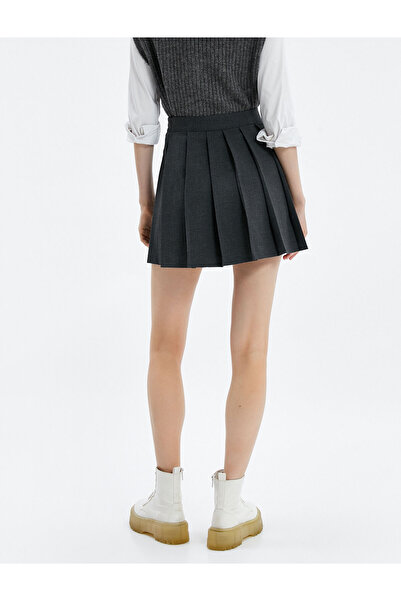 Koton Kalın Piliseli Mini Etek Cep Detaylı