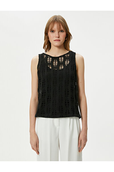 Koton Halter Neck Jumpsuits with Openwork Detail