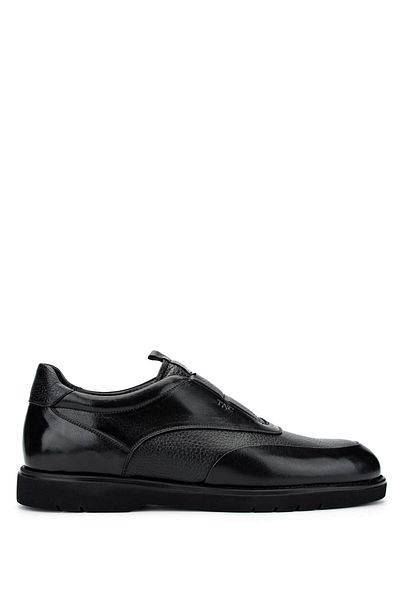 Tamer Tanca Men's Genuine Leather Black Casual Shoes
