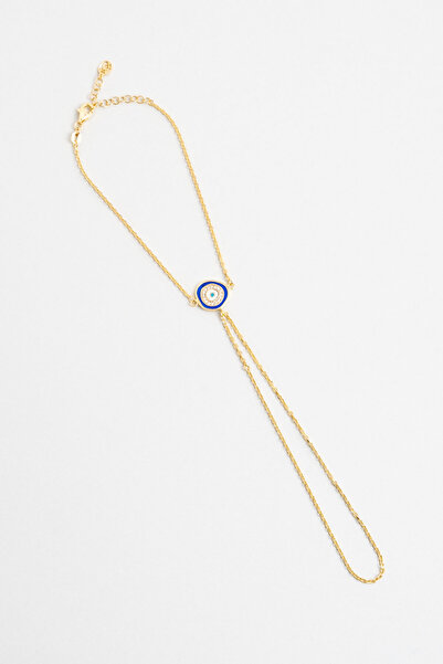 So CHIC... Nazar İkonlu 18 Ayar Sarı Altın Kaplama 20 Cm Gümüş Şahmeran
