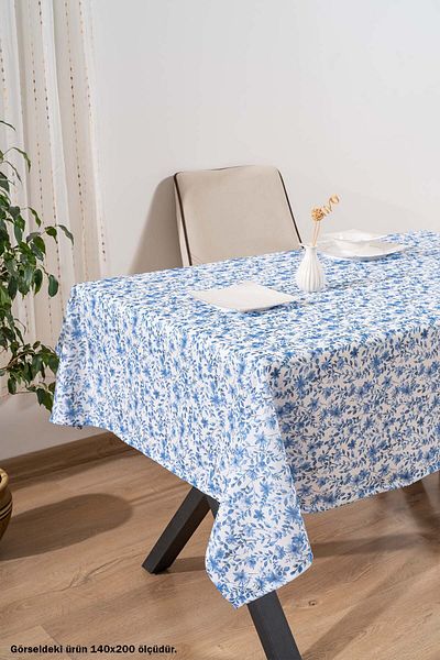 Rivaİstanbul Τραπεζομάντηλο Μπλε Floral, Πανί Επιτραπέζιο, Πανί για πικνίκ
