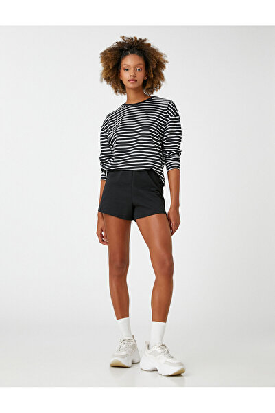 Koton Βασικό Μίνι Σορτς Άνετο Κόψιμο με Χοντρή Ελαστική Μέση