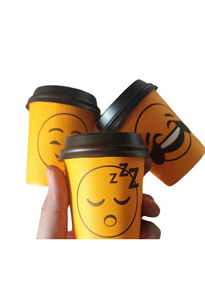 maycup 7 Oz 200ml Cardboard Cup 250 Pieces Blue Checkered Pattern 250 Pieces Cup Lid