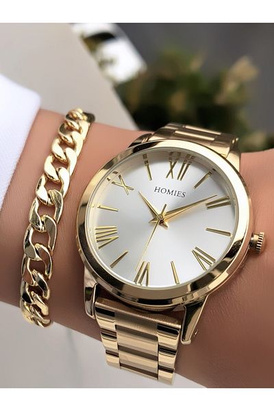 Homies Original Invoice Waterproof Women's Wrist Watch with Bracelet Gift