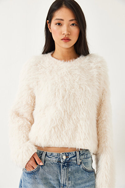 Bianco Lucci Women's Furry Knitwear Sweater 241223 60261213