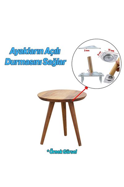 Badem10 Set de 4 picioare din lemn pentru masă de cafea 35 cm Zigon Puf Scaun Picior Masa Picioare Conexiune în unghi Aparat inclus