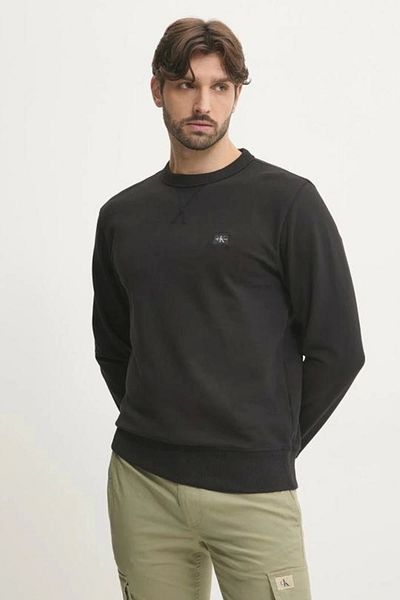 Calvin Klein Суитшърт с кръгло деколте Ck Jeans Woven Label Erkek J30j327115-beh