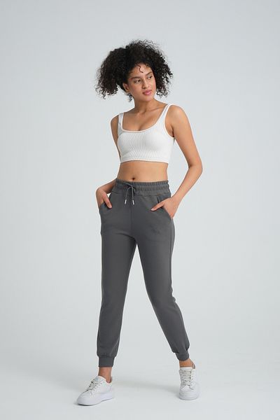 TAMPAP 341 Pantaloni de sport pentru femei Jogger Modal cu talie înaltă, cu buzunare pentru picioare