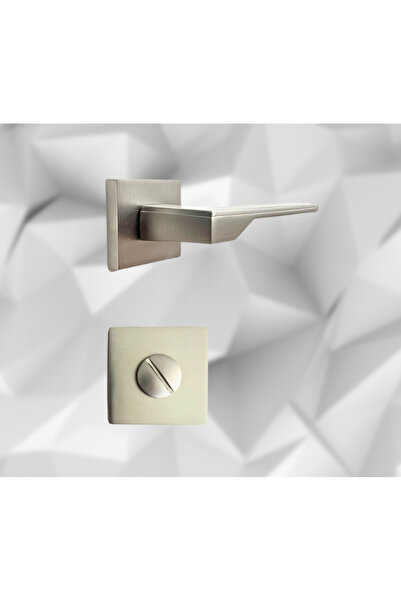 almital mobilya aksesuarları furniture accessories Stilo Inox 5 ADET ODA 2 ADET WC Kare Rozetli Kapı Kolu SET