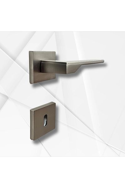 almital mobilya aksesuarları furniture accessories Stilo Inox 5 Pcs Room 2 Pcs Wc Square Badge Door Handle Set