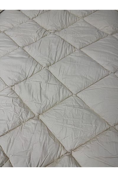 Clasy 100% Cotton Ranforce Single Quilt Double Sided Mustard-Cappuccino Plain Patterned Quilted