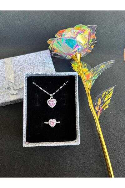 Sepetten Eve Kutuda Pandora&ç Yüzük Kolye Ciddi ilişki Yüzüğü Set Kombin Sonsuzluk Gülü Sevgiliye Hediye 14 şubat