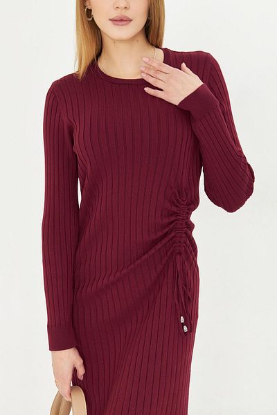 Irmak Kerekli Rochie de damă din tricot cu șnur burgundy 29104