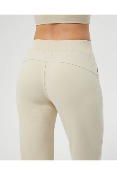 Ayma Active Κρεμ Φούτερ Jogger από οργανικό βαμβάκι με ψηλόμεσο μέγεθος