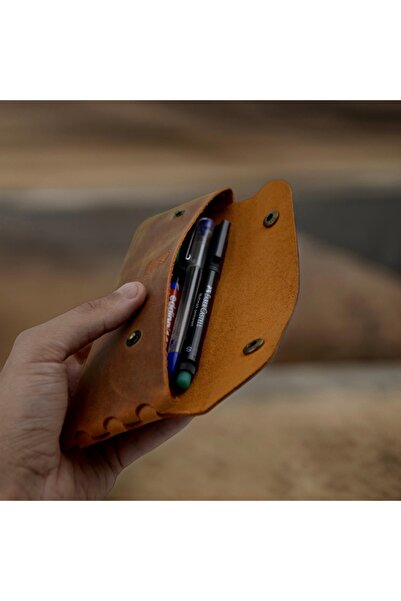 Mess collection Leather Pen Holder, Genuine Leather Small Pencil Case – Business, Office, School Accessories Holder