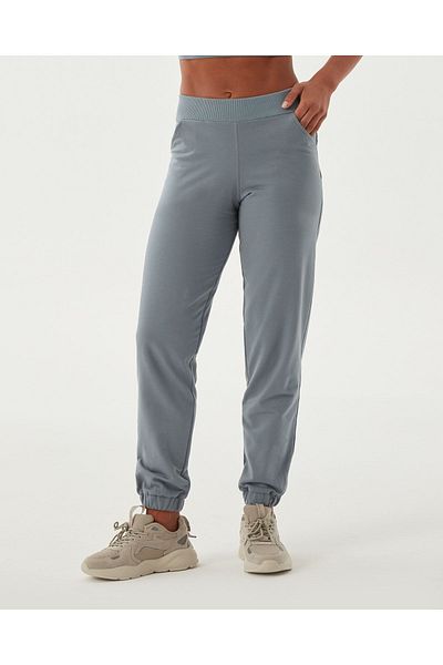 Ayma Active Pantaloni de sport Jogger din bumbac elastic cu talie înaltă - Albastru Organic