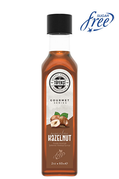By Tüfekçi Şekersiz (SUGAR FREE) Fındık Aromalı Kahve Kokteyl Şurubu Yeni Yüksek Aromalı Kalorisiz Formül 60ml
