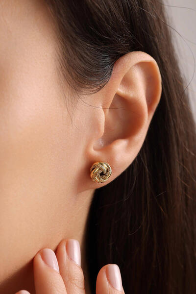 Bayar Gold 14 Ayar Altın Mini Gül Küpe