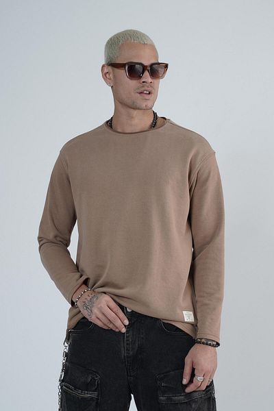 Butik Мъжки суитшърт с овърсайз кройка и етикет на полата TREND WE