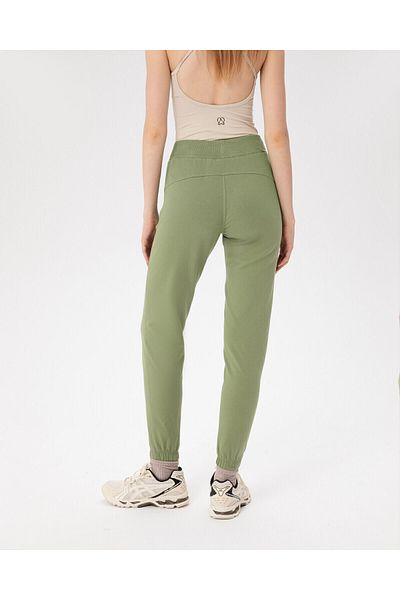 Ayma Active Ανοιχτό πράσινο Φούτερ Jogger από οργανικό βαμβάκι με ψηλόμεσο μέσα