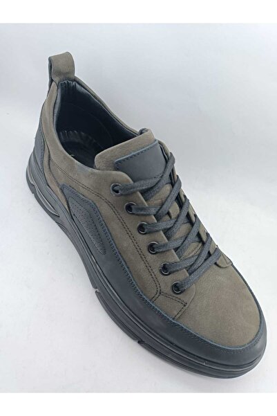 KOMCERO siyah ve antrasit hakiki deri kauçuk taban erkek ayakkabı