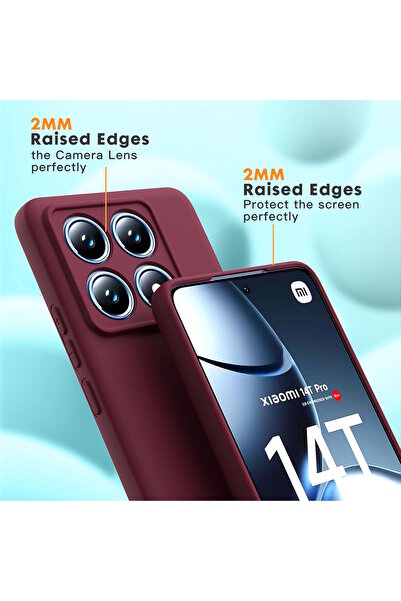m.tk moveteck Xiaomi Mi 14T Pro Kılıf Kamera Korumalı Yumuşak Renkli Silikon + 9H Ekran Koruyucu Cam 2in1 Set