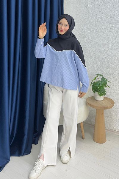 lurex moda Shirt Detailed Sweat