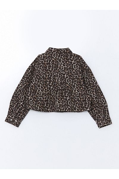 LC Waikiki Jachetă cămașă pentru fetiță cu model leopard Lcwk