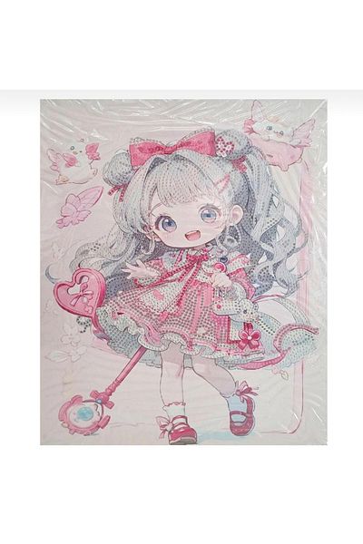 OZN AKSESUAR 5D Diamond Stone Girl Patterned Toy - 27X33 cm Kit