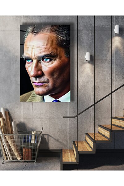 BestSanat Atatürk Yüz Portre Cam Tablo