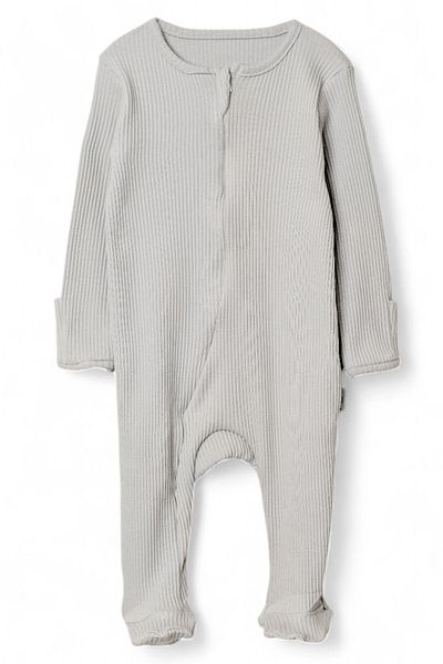 VOY KİDS 3-6-9-12 Months R1317 - Baby Corded Zippered Romper, Seasonal Romper with Gloves and Booties