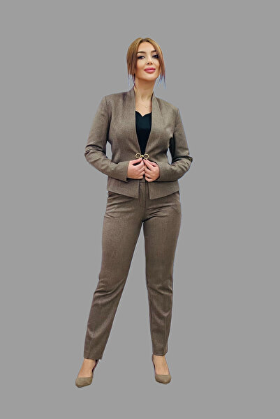 Ekol Balık Sırtı Desenli Yan Cep Pantolon 1259-24K