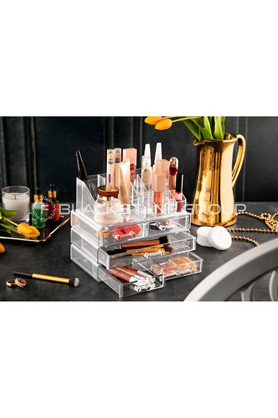 F BLACKSTONE Custom Design Cosmetic Makeup Jewelry Pen Holder Organizer with 5 Drawers
