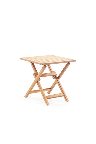 ReHome Truva 70x70 cm İroko Katlanabilir Kare Bahçe Balkon Mutfak Teras Masası