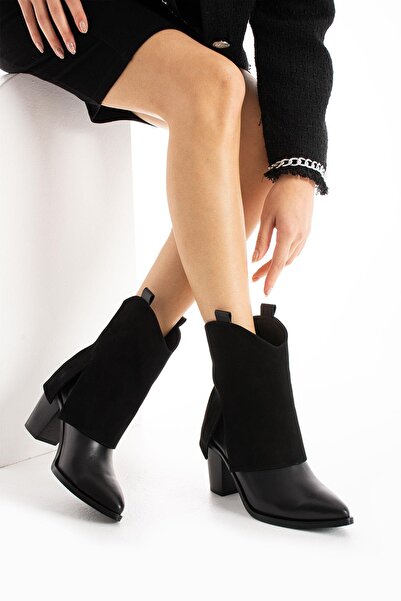 FOLLİNİ Kadın Hakiki Deri Bot Siyah
